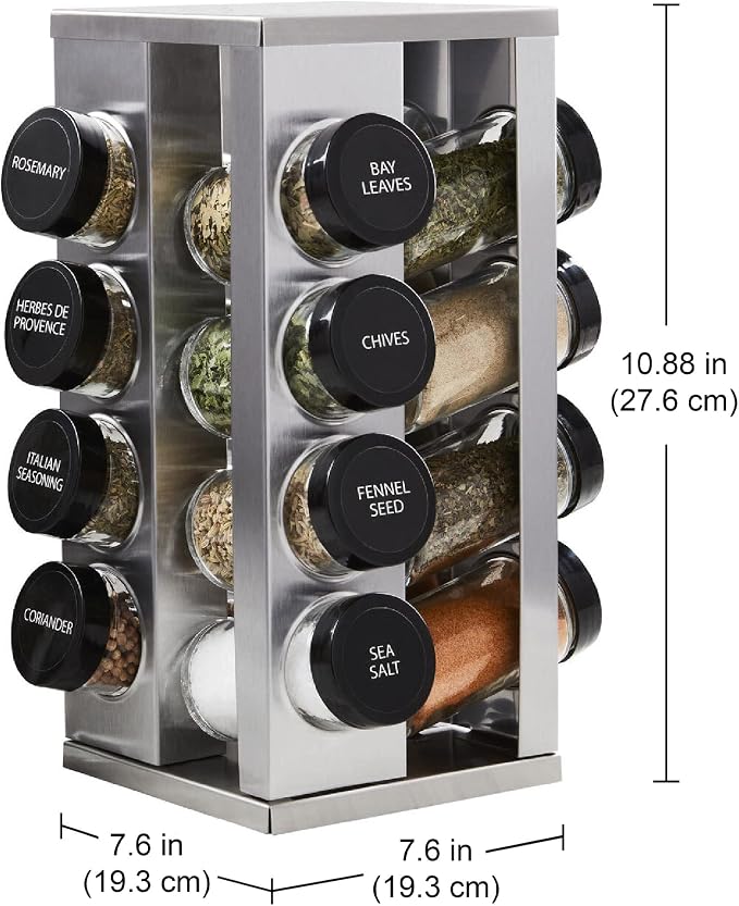 Kamenstein 16 Jar Heritage Revolving Countertop Spice Rack Organizer - Image 3