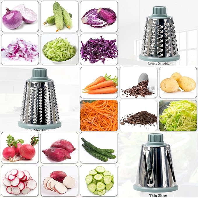YOUCZON Rotary Cheese Grater Multi-Purpose Stainless Steel Cheese Shredder - Image 4