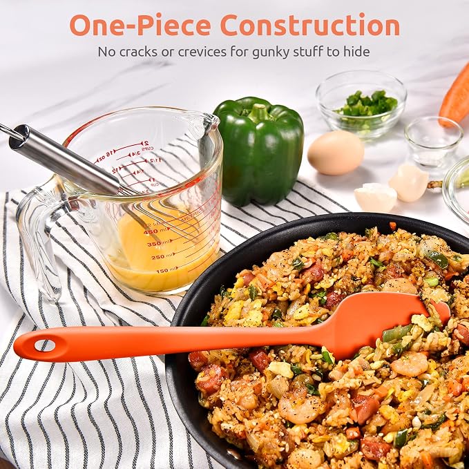 Heat Resistant Silicone Spoon Spatula: U-Taste 600ºF High Heat Flexible 11.38in - Image 8