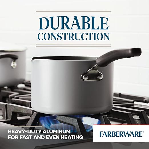 Farberware Cookstart DiamondMax Nonstick Straining Saucepan, Dishwasher Safe - Image 4