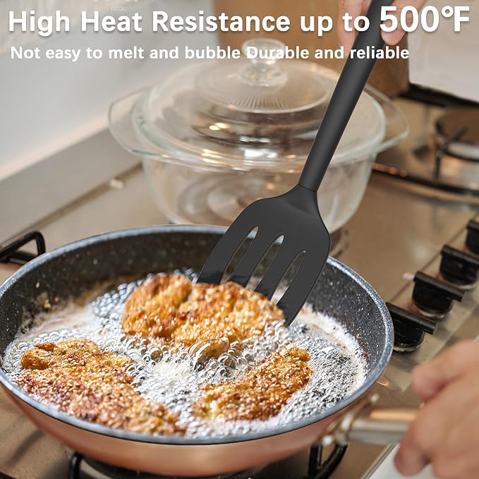 Coukre 2 Pack Silicone Spatula Set, High Heat Resistant, BPA Free Kitchen - Image 3