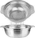 Stainless Steel Colander for Kitchen, 2.5QT Rice Washer Strainer by POPGRADE