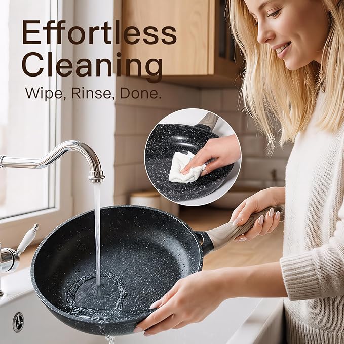 Pots and Pans Set Nonstick 22 Pcs, Ceramic cookware set Non-Toxic Coating Inky - Image 6