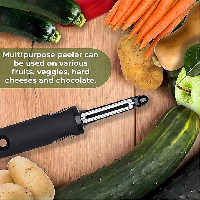 Swivel Vegetable Peeler with Non-Slip Ergonomic Handle, Rust-Proof Steel Blades - Image 9