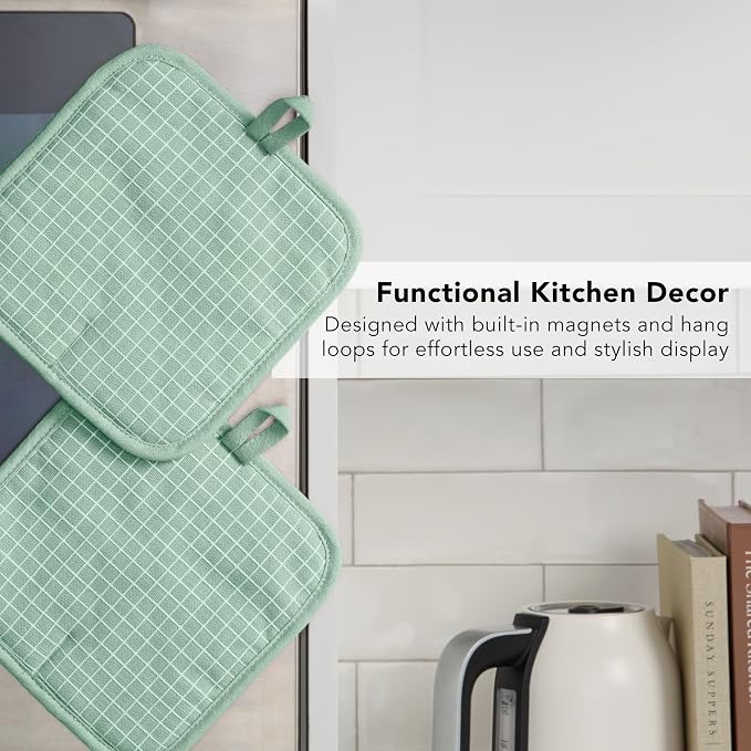 KITCHENAID Gourmet Series Gridlines Pot Holders 2-Pack Set, Heat Resistant up - Image 6