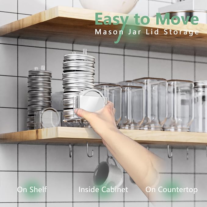 Mason Jar Lid Storage Organizer, Space-Saving Holder - Image 3