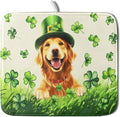 St Patrick's Day Dog Dish Drying Mat 16x18 inch Green Shamrock Dishes Pad by Giwawa