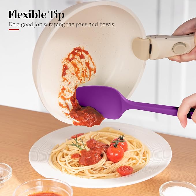 Heat Resistant Silicone Spatula Set of 4, Luxiwise 600ºF High Temp Baking - Image 4