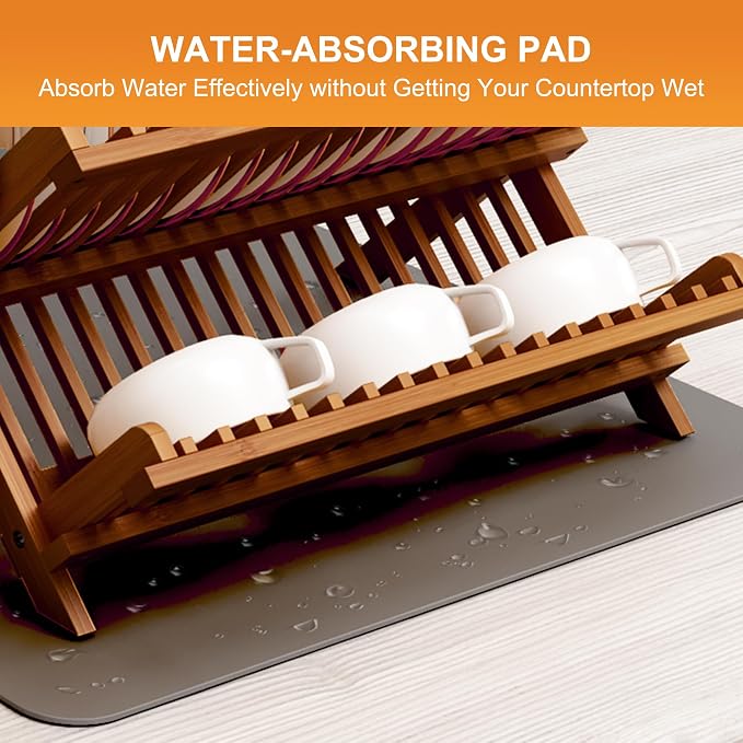 Greenual Teak Dish Drying Rack - Image 6