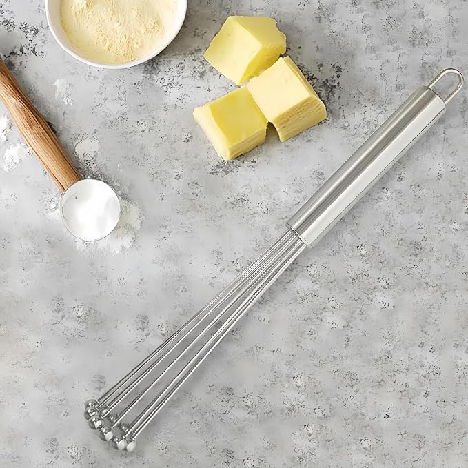 2 Pieces 10.23inch Stainless Steel Ball Whisks, Durable Manual Egg Beater - Image 9