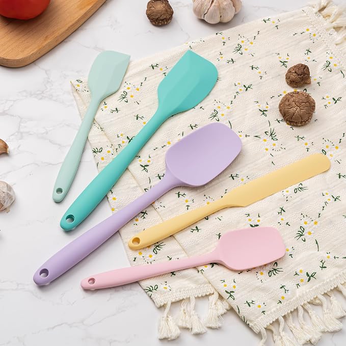 Silicone Spatula Set, 5 Piece Food Grade Rubber Spatulas - Image 6