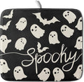Halloween Dish Drying Mat for Kitchen Counter 16x18 Cute Ghost Black Spooky by Aytipun