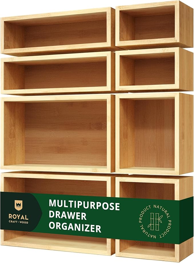 ROYAL CRAFT WOOD Bamboo Jewelry Organizer Box & Chests Set by RoyalCraftWood