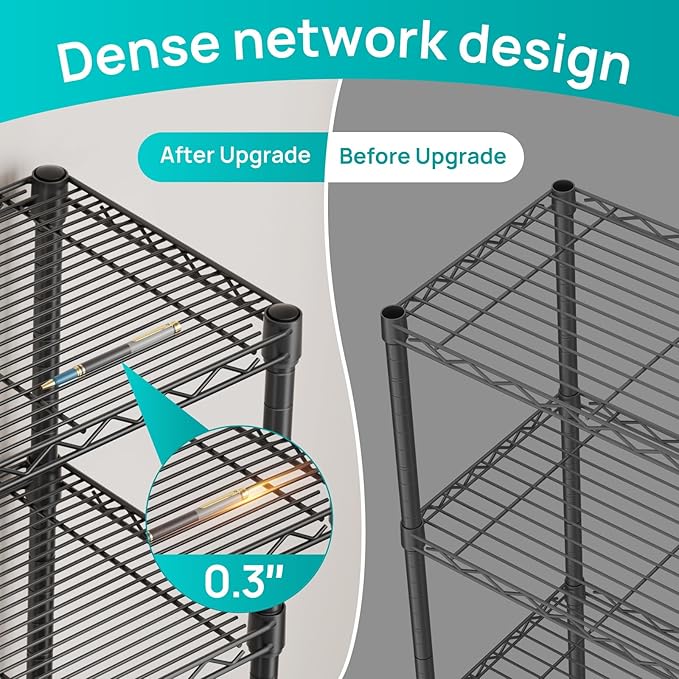 SINGAYE 6 Shelves Bathroom Organizers and Storage Shelf Wire Closet Metal - Image 3