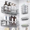 EUDELE 5-Pack Rustproof Stainless Steel Shower Caddy Set– No Drill Adhesive by EUDELE