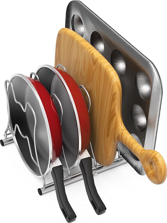 Simple Houseware Cabinet Pantry Pot and Pan Organizer Holder Rack - Image 4