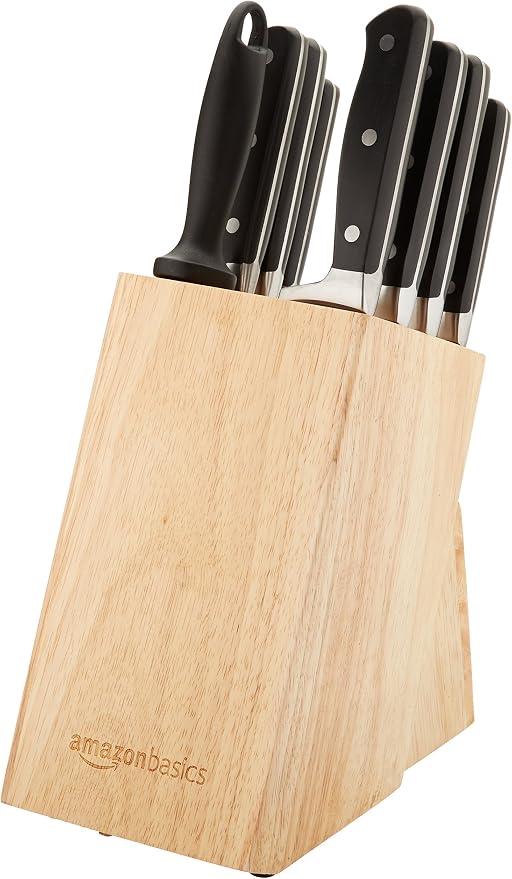 Amazon Basics 9-Piece High-Carbon Stainless Steel Kitchen Knife Set - Image 3