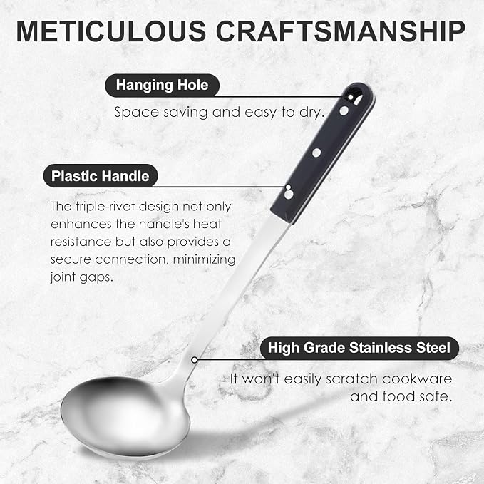 Pleafind 4-Pcs Cooking Utensils Set, Stainless Steel Kitchen Utensils, Mirror - Image 3