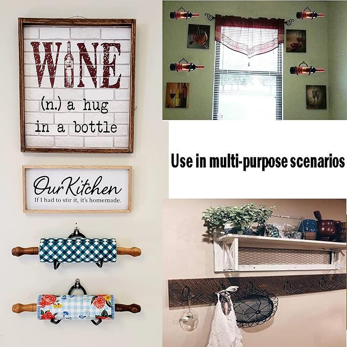AUXPhome Pack of 4 – Rolling Pin Holder Display Rack Storage Organizers Wall - Image 6