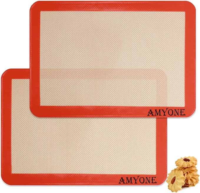 AMYONE Quarter Sheet Silicone Baking Mat, Reusable Baking Sheet Liners by AMYONE