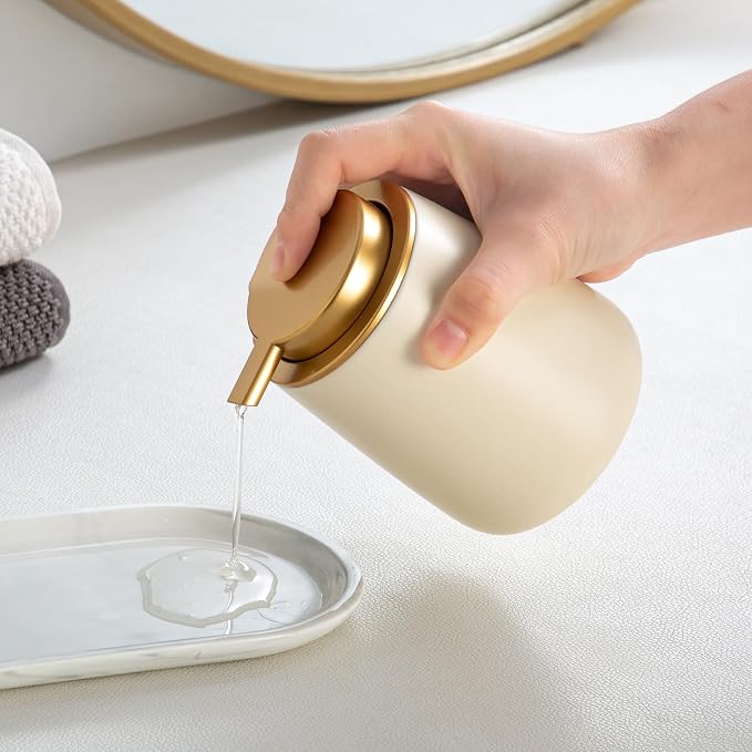 Enra Ceramic Soap Dispenser, 12 oz Hand Lotion Dispenser - Image 5