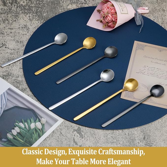 12 Pcs Teaspoons Set, 6.7 Inch Tea Spoons Long Handle, Small Teaspoons - Image 6