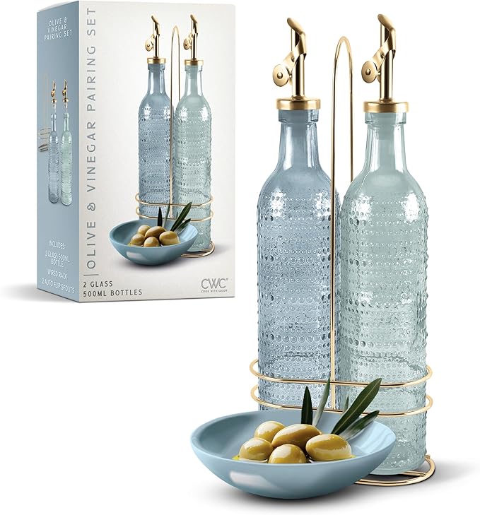 COOK WITH COLOR Glass Olive Oil Bottle Dispenser by CookwithColor