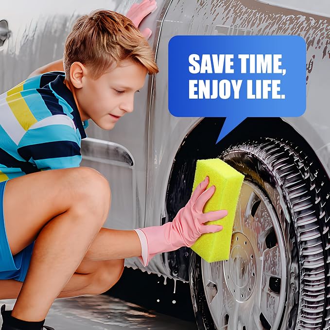 DECOHS 2 Pcs Bug Scrubber Sponge- Reusable Car Bug & Tar Remover Sponge- Car - Image 5