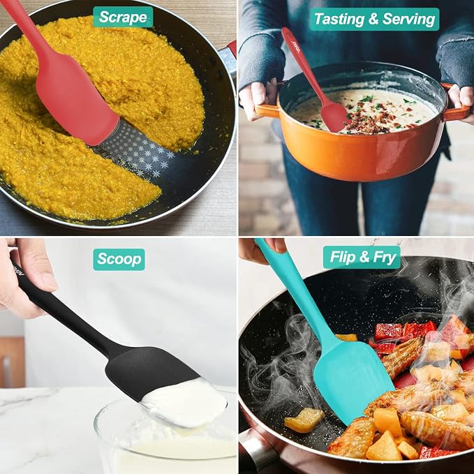 Silicone Spatula Set, Heat Resistant Rubber Spoon Spatula - Image 7
