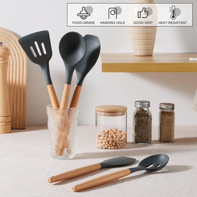 E-far Silicone Cooking Utensils Set, 5-Piece Kitchen Utensils Set - Image 5