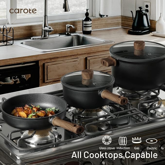 CAROTE 44pcs Nonstick Kitchen Titanium Cookware Sets, Nonstick Pots and Pans - Image 6