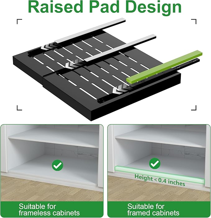 PAKETA 4 Pack Expandable Pull Out Cabinet Organizer, Upgrade 3 Slide Rails - Image 5