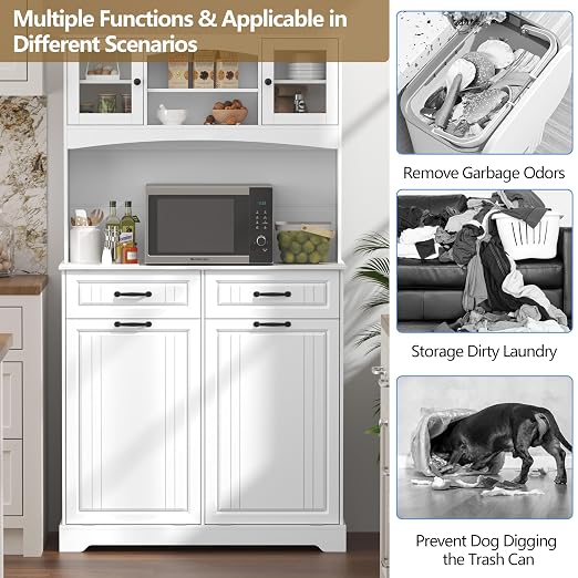 Double 13 Gallon Tilt Out Trash Can Cabinet - Image 5