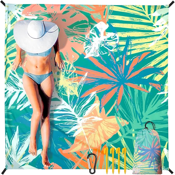 HIHOHO Beach Blanket Waterproof Sandproof Extra Large Beach Mat 79" X by HIHOHO