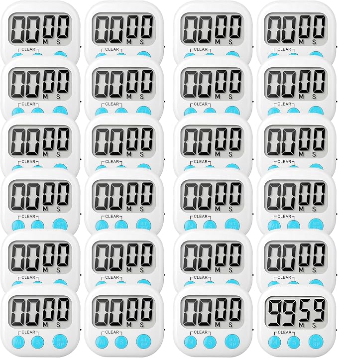 24 Pack Digital Kitchen Timer Small Classroom Timers by VOULOIR