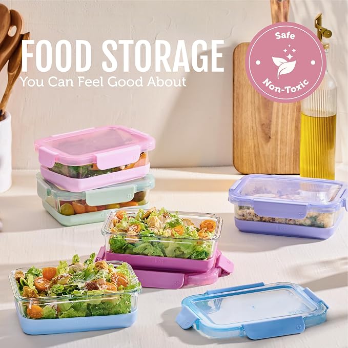 Ello Duraglass Refresh 3.4 Cup Meal Prep Sets 10Pc, 5 Pack Set- Glass Food - Image 7