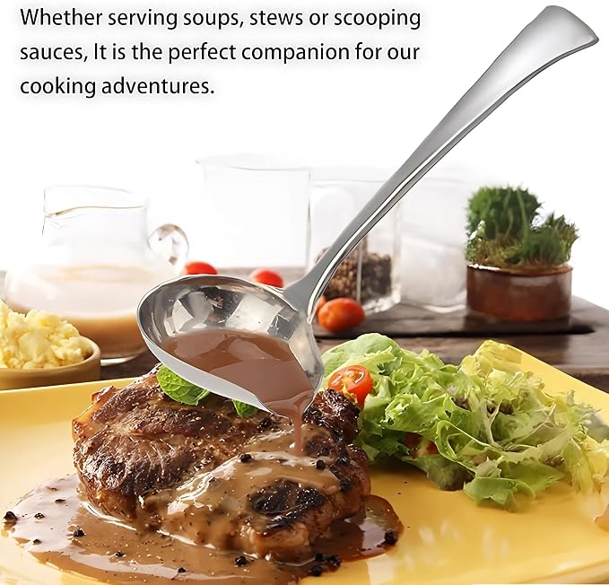 Comicfs 2 Pack Gravy Ladle, 18/10 Stainless Steel Sauce Ladle - Image 2