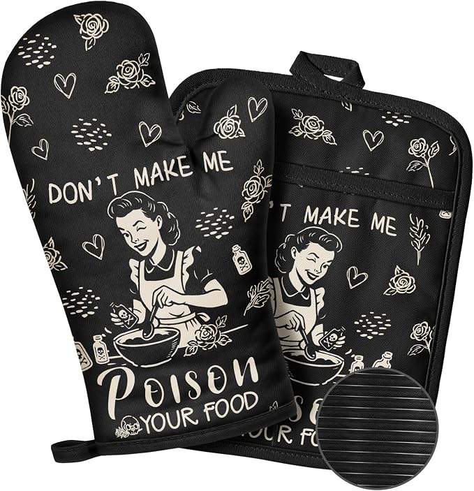 Slohif Funny Oven Mitts and Pot Holder by Slohif
