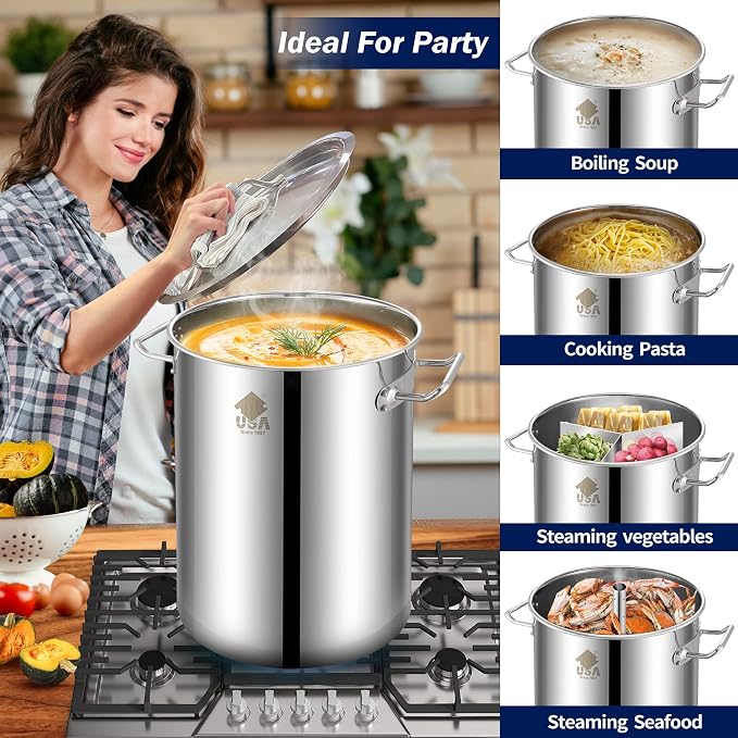ARC 32QT Stainless Steel Stock pot 6-Piece - Image 4