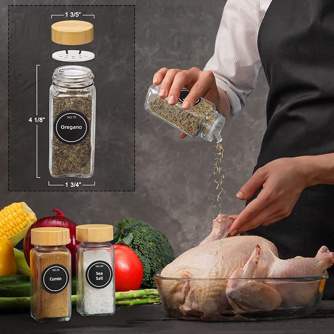 NETANY 24 Pcs Glass Spice Jars - Image 3