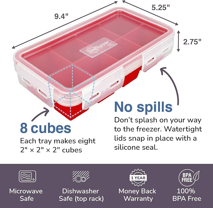 IceTopper Ice Cube Tray with 2 Attached Lids - Image 8