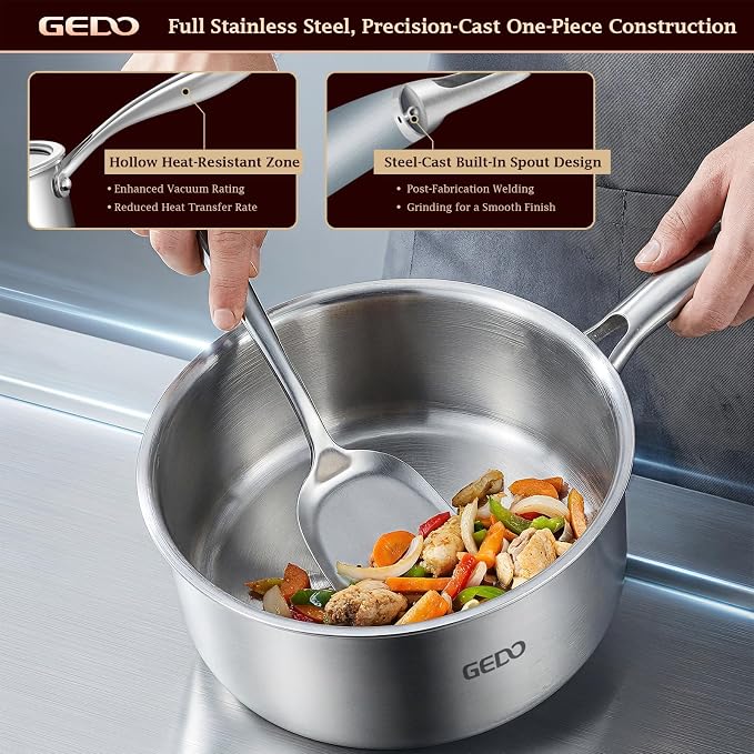 GEDO 3-Ply 304 Stainless Steel Saucepan - Image 7