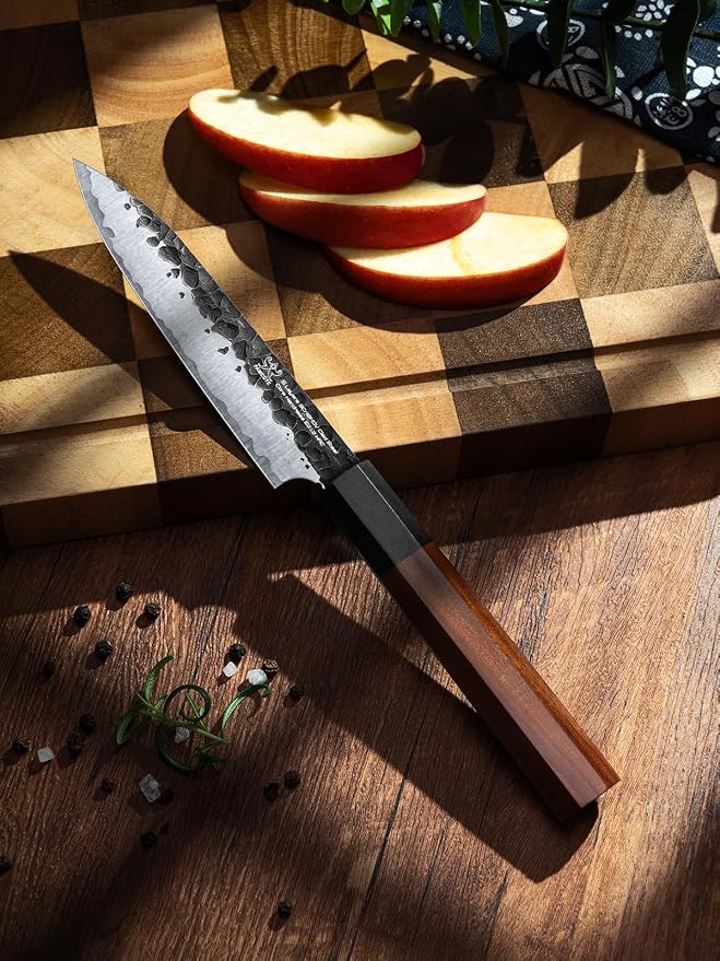 FAMCÜTE 5 inch Japanese Paring Knife, Hand Forged 5 Layers 9CR18MOV High Carbon - Image 5