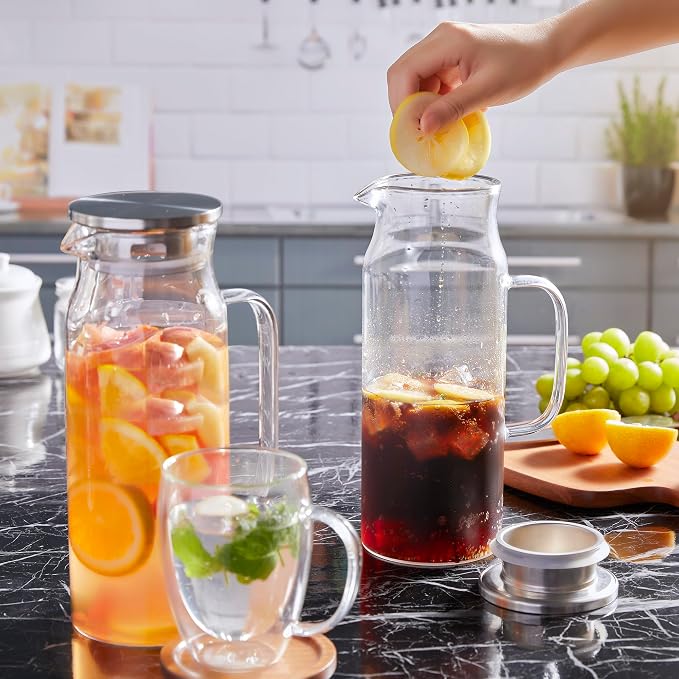 Bivvclaz 2 Pack 1.6 Liter 54 oz Glass Pitcher - Image 7