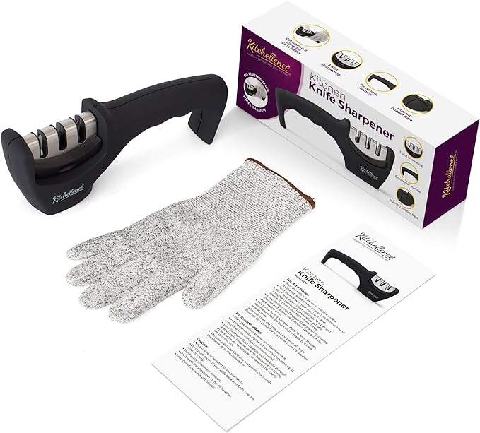 4-in-1 Kitchen Knife Accessories: 3-Stage Knife Sharpener Helps Repair - Image 4
