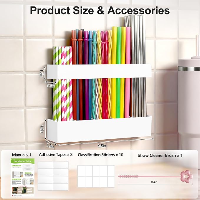 9.5” Large Acrylic Straw Holder - Image 8