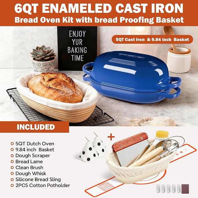 Enameled Cast Iron Dutch Oven for Bread Baking - Image 3