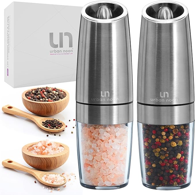 Urban Noon Gravity Salt and Pepper Grinder Set by urbannoon