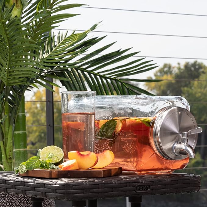 Le'raze 1.5-Gallon Glass Beverage Dispenser - Image 2