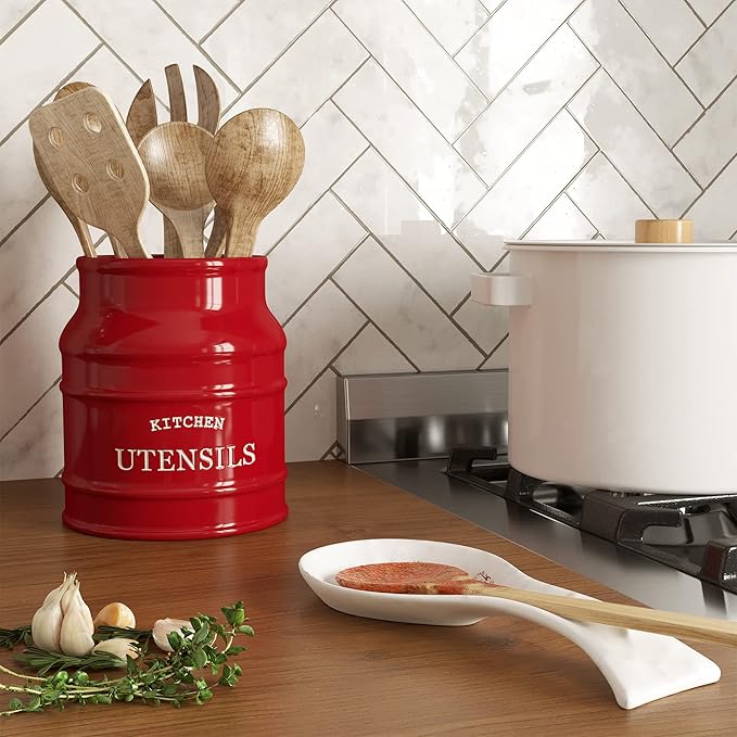 Barnyard Designs Ceramic Farmhouse Utensil Holder - Image 4